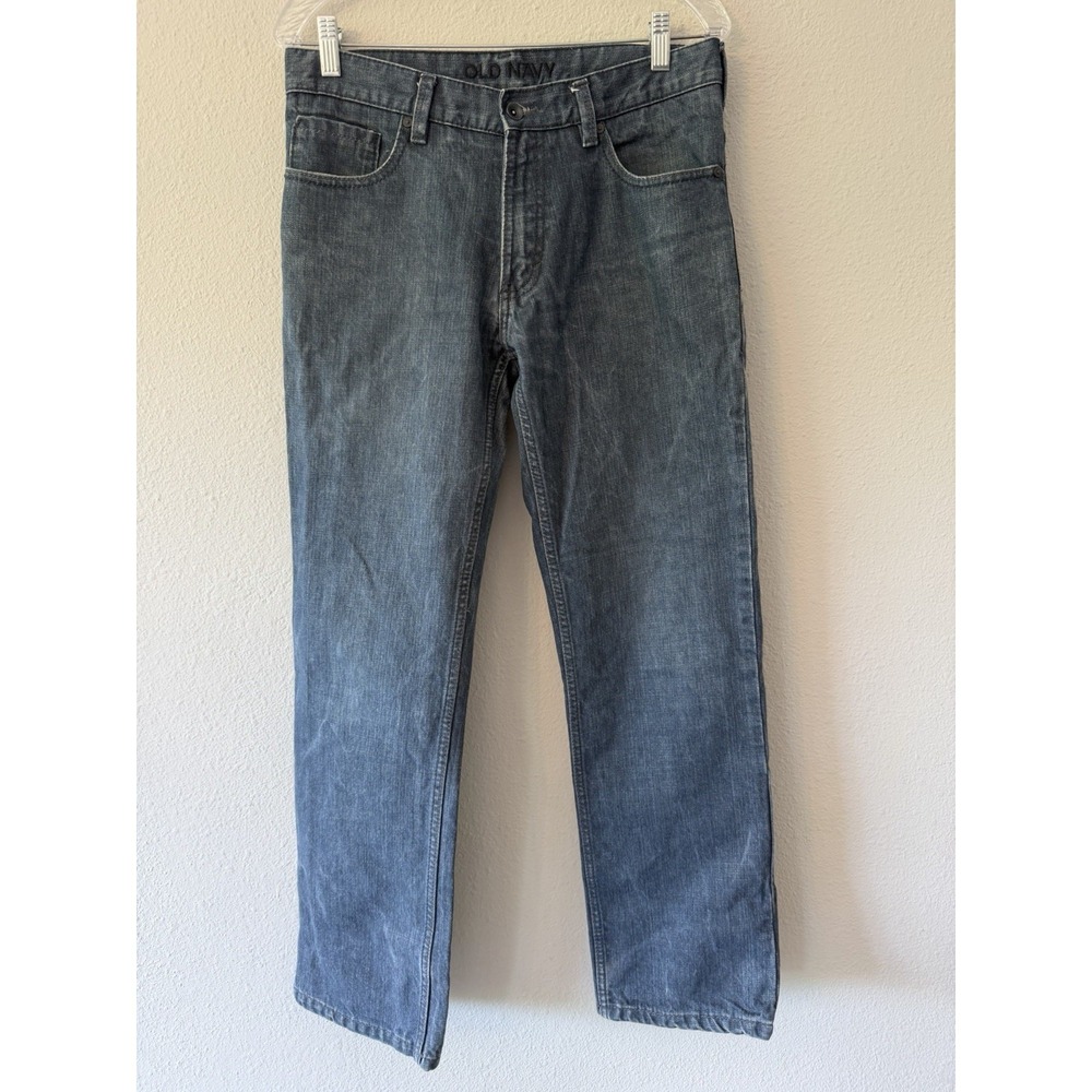 Old Navy Straight Denim Jeans Pants Mens 30x32 Blue Gray Medium Wash Regular Fit